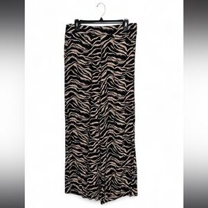 Torrid Women’s Black and Brown Zebra Print Pull On Wide Leg Pants Size 00R
